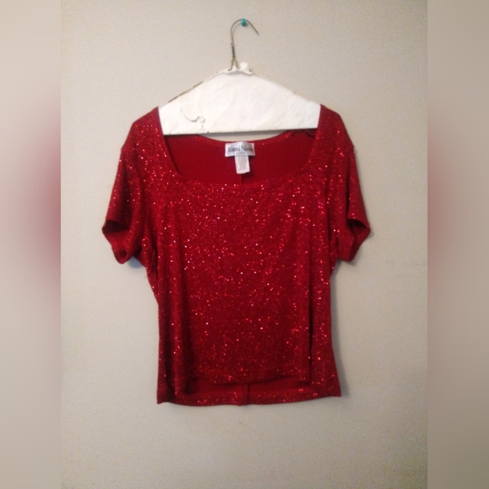 Ronni Nicole sparkly red top